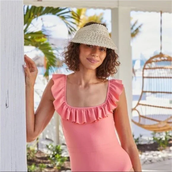 MINNOW Coral Ruffle Swimsuit Womens XS NWT One-Piece Pink Women Swim Brand NEW - Picture 5 of 7